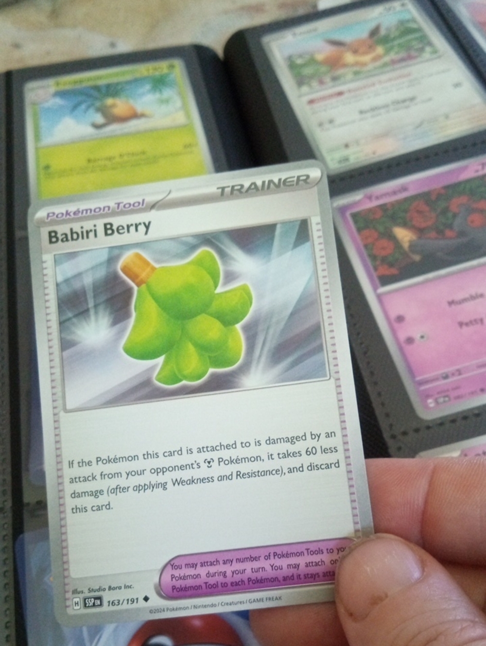 Pokemon Babiri Berry Trainer Card - Green and White